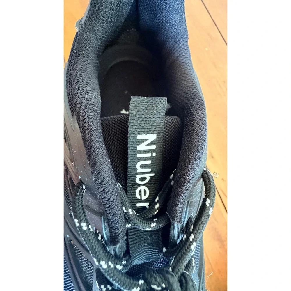 Niluber High Rise Black Chunky Sneaker Women's Size 9‎ Lightweight Non-Slip